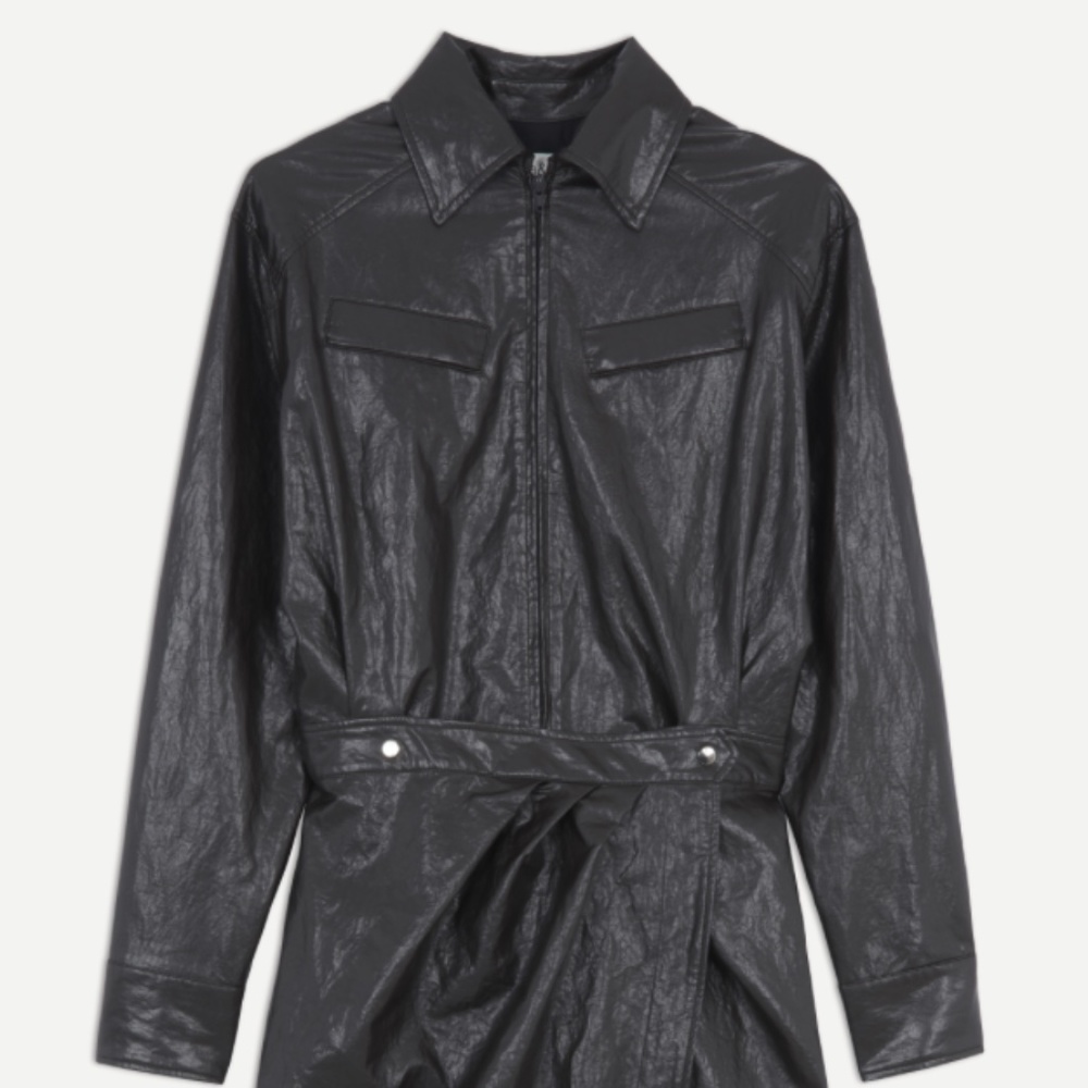 Ba&sh Wraparound faux leather SOPHIA Trendy Dress